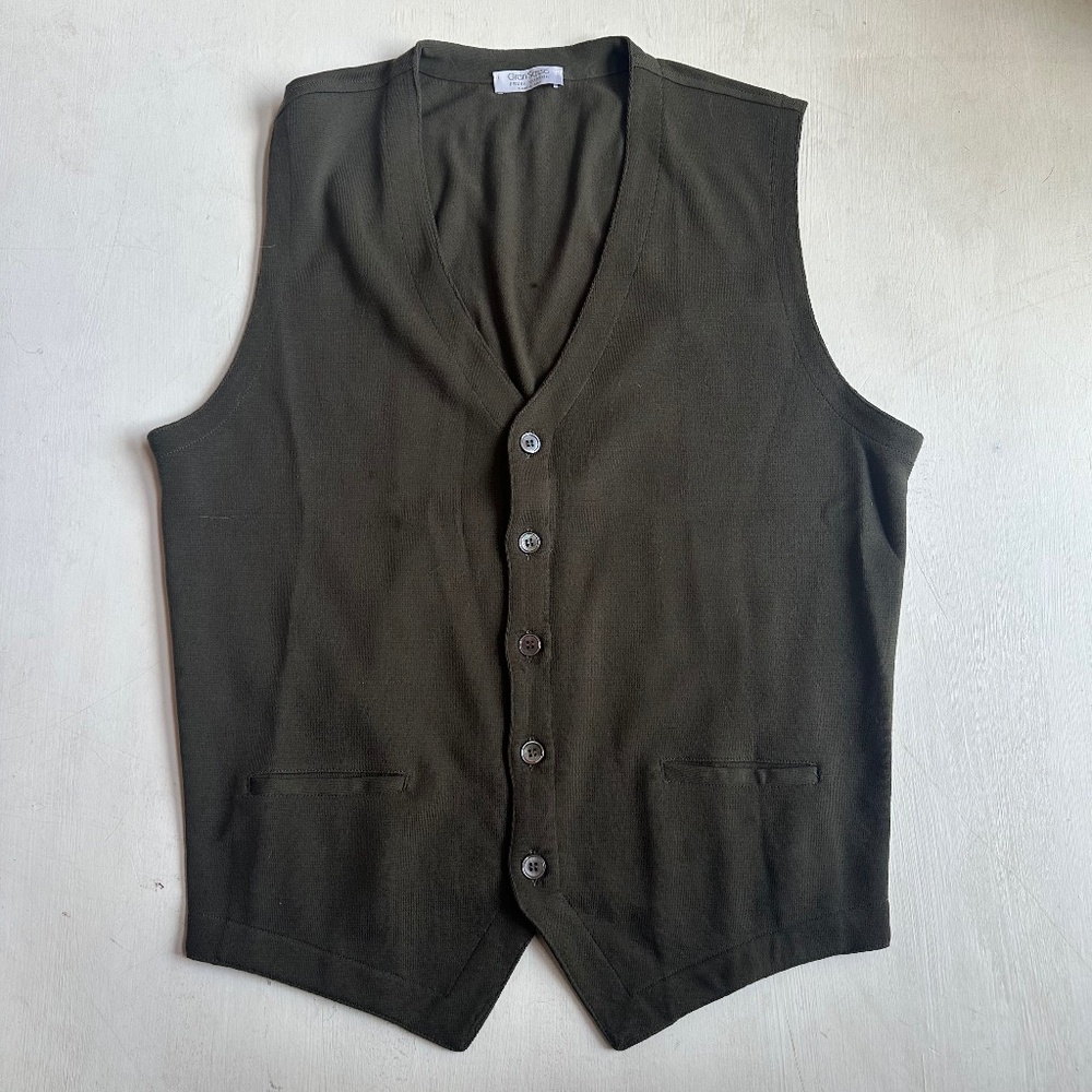 Gran Sasso Green Gray Fresh Cotton Vest
